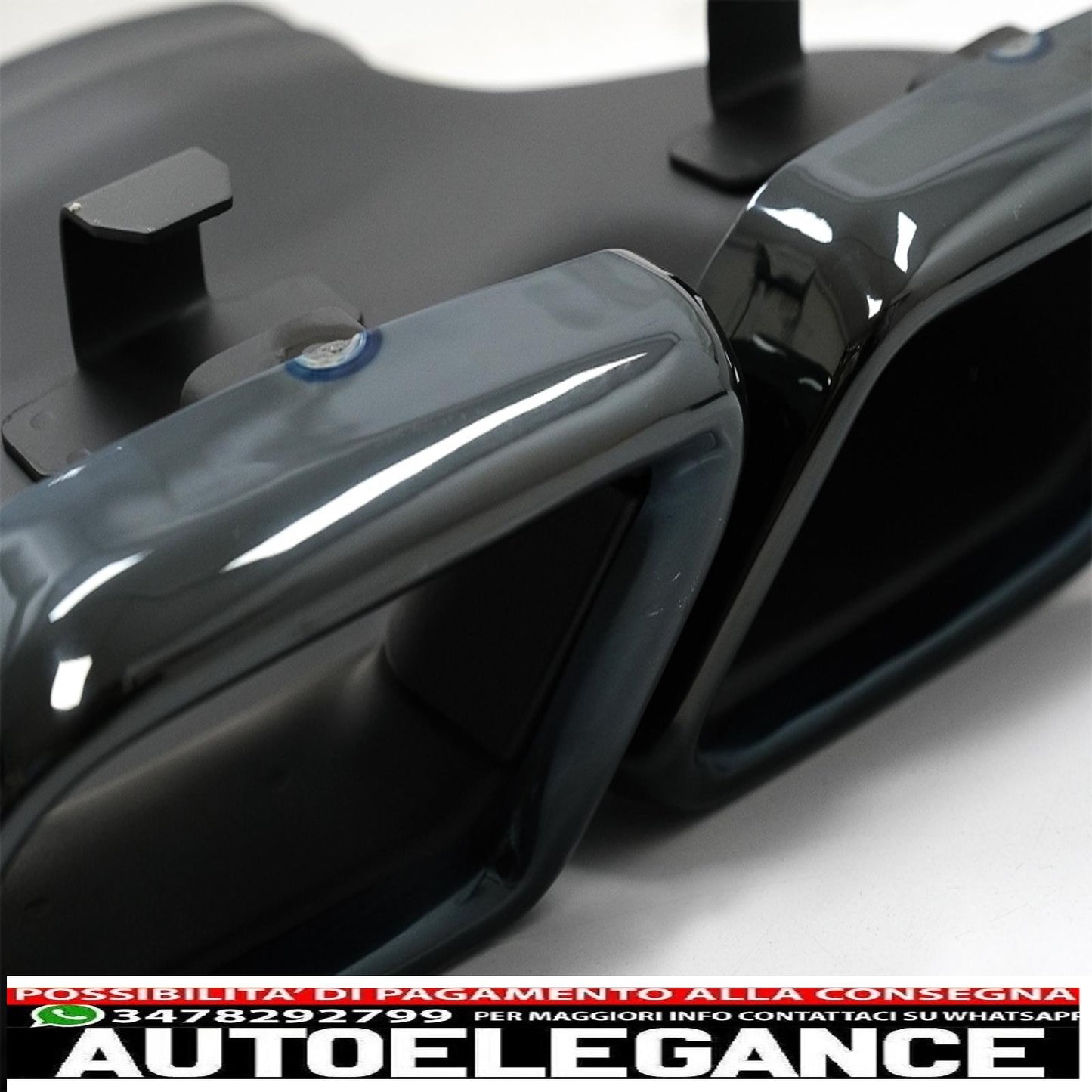 Rear Bumper Diffuser Valance with Black Exhaust Tips Fit for Mercedes C Class C205 A205 Coupe Cabriolet (2014-2019) C63 Design