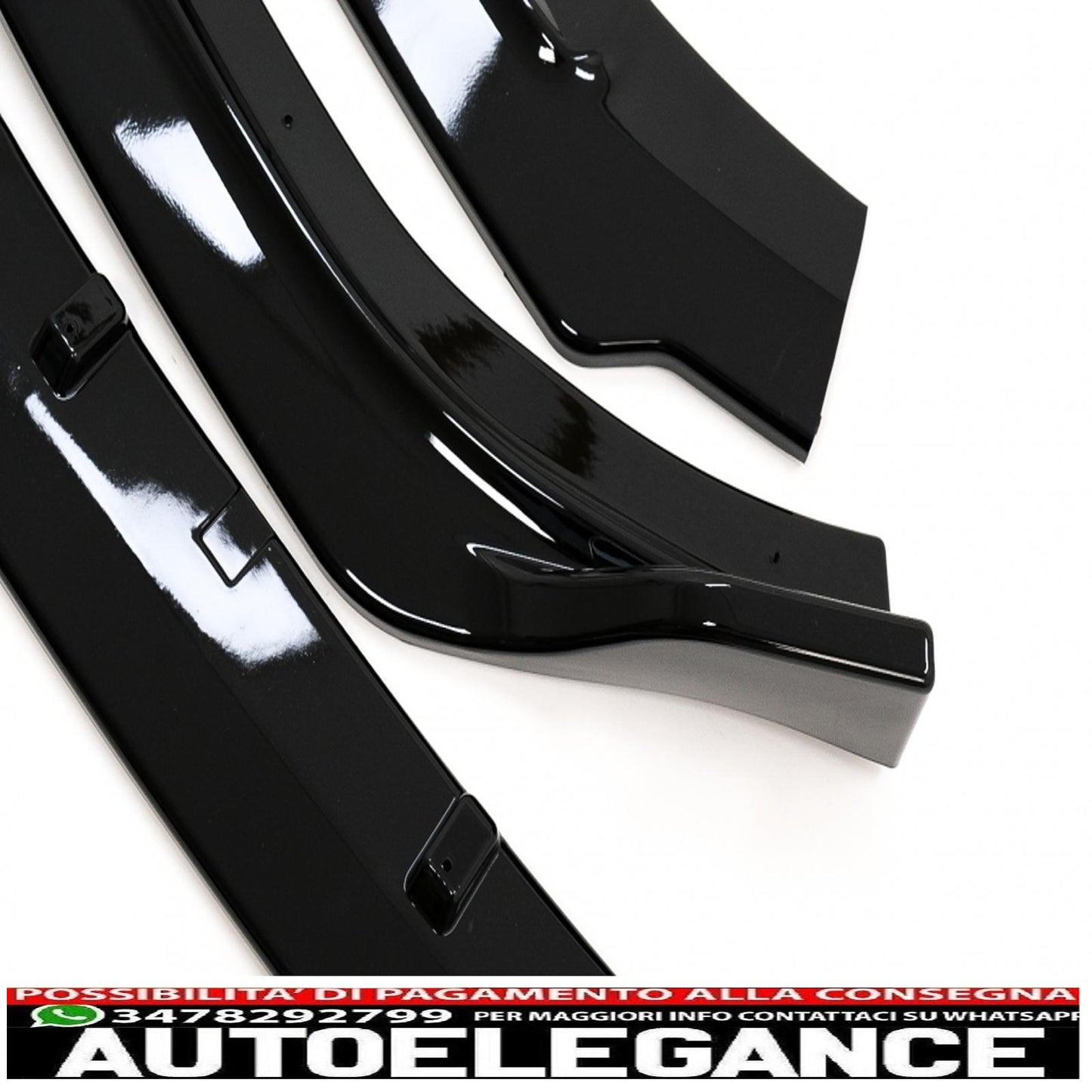 Front bumper additional spoiler suitable for audi a6 c7 4g facelift (2015-2018) piano black
