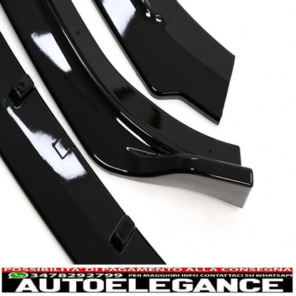 Front bumper additional spoiler suitable for audi a6 c7 4g facelift (2015-2018) piano black