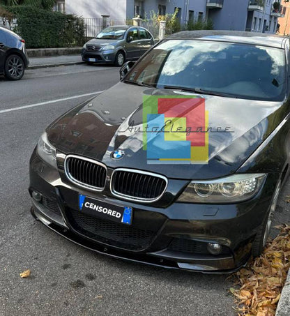 SPLITTER ANTERIORE ADATTO PER BMW SERIE 3 E90 E91 M-SPORT 2008-2011 NERO LUCIDO