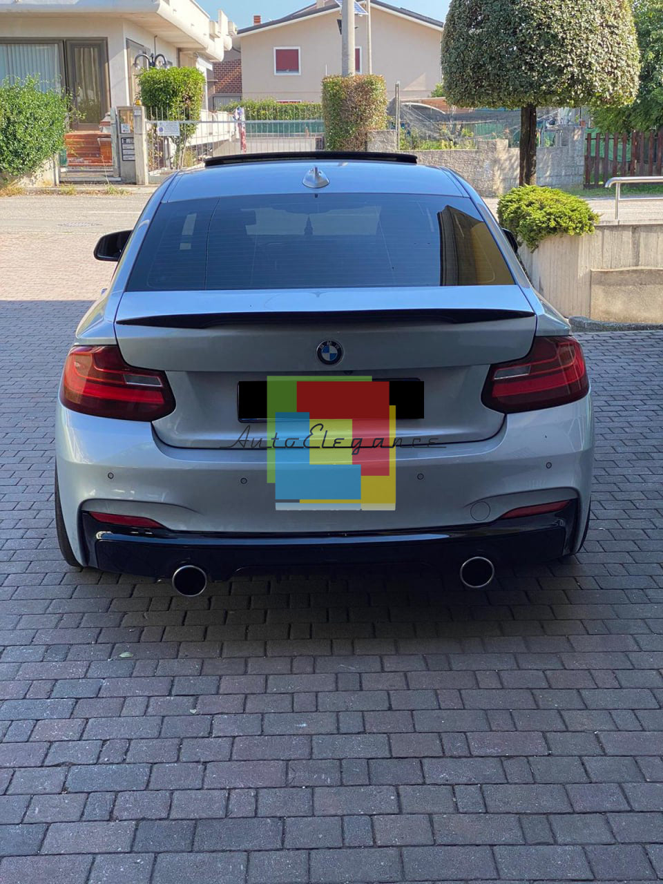 DIFFUSORE ADATTO PER BMW SERIE 2 F22 F23 MSPORT NERO LUCIDO 1+1