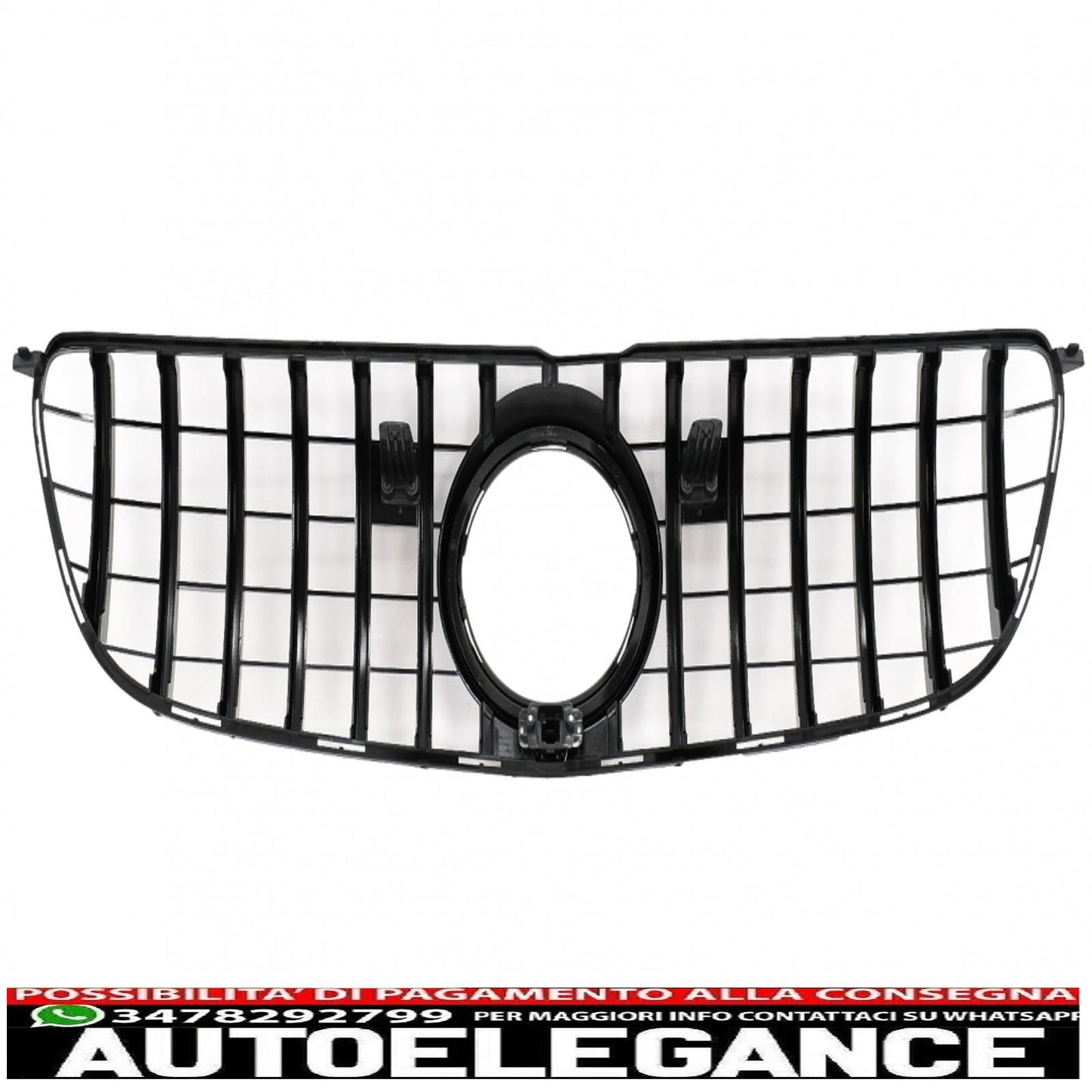 central grille suitable for mercedes gls x166 facelift (2016-2018) gtr design black 