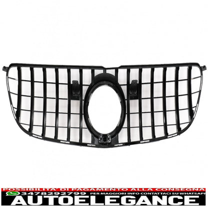 central grille suitable for mercedes gls x166 facelift (2016-2018) gtr design black 