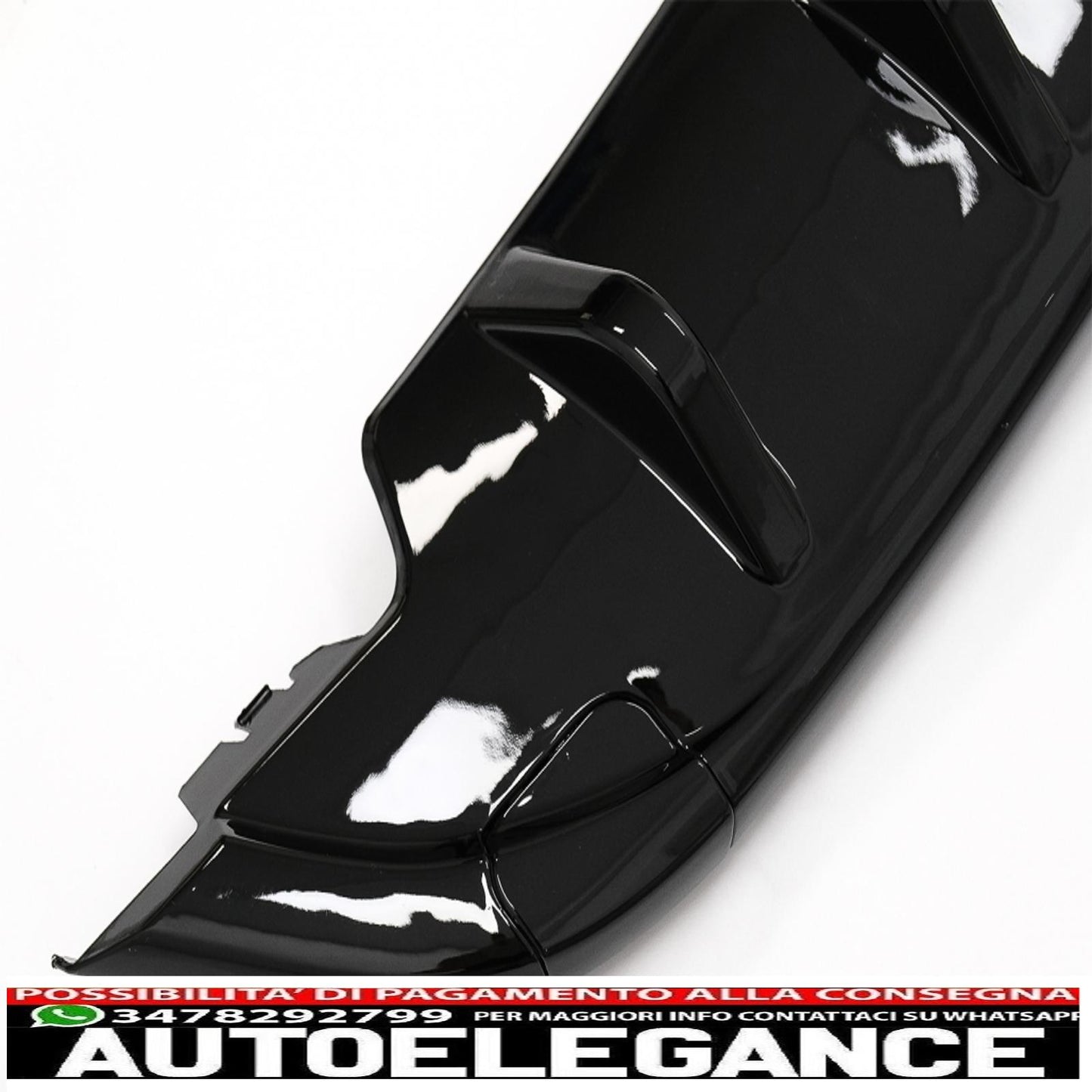 Diffusore mantovana paraurti posteriore adatto per vw golf 6 vi (2008-2012) r20 look solo per paraurti standard nero pianoforte