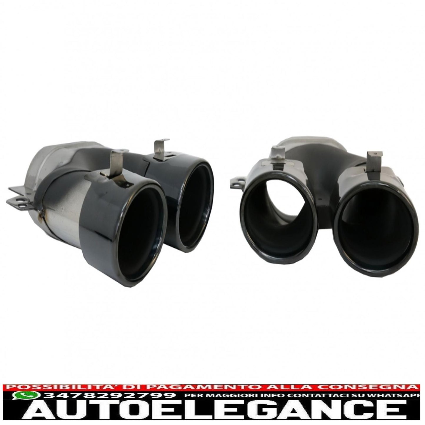 rear diffuser with black tailpipes suitable for mercedes glc coupe facelift c253 (2020-up) glc43 design night package 