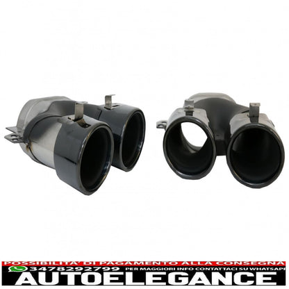 rear diffuser with black tailpipes suitable for mercedes glc coupe facelift c253 (2020-up) glc43 design night package 