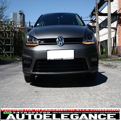 paraurti anteriore adatto per vw golf vii 7 2013-2017 rline look con fari 3d led drl luci di svolta argento