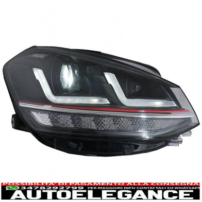 osram full led ledriving headlights suitable for vw golf 7.5 facelift (2017-2020) gti look upgrade for halogens with dynamic sequential cornering lights