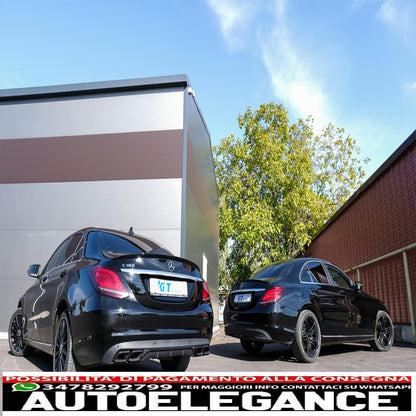 trunk spoiler suitable for mercedes c-class w205 (2014-2020) glossy black