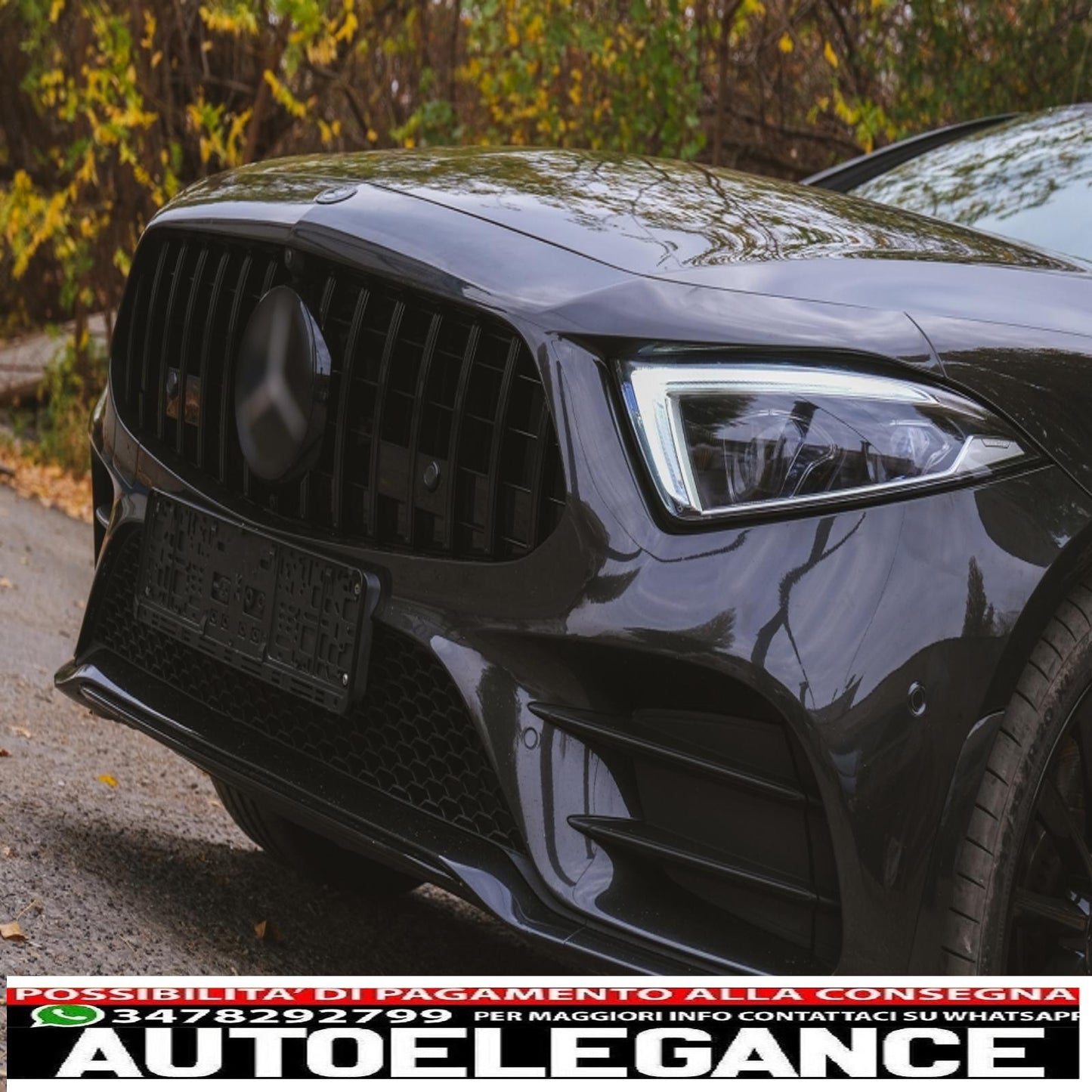 center grille suitable for mercedes cls class c257 (2018-up) gtr design piano black
