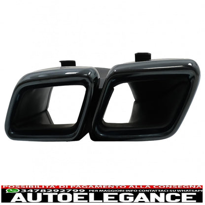 Exhaust tips for mercedes c class w205 s205 c205 a205 e class w213 s class w222 gle c292 gle w166 glc w253 x253 c253 c217 (2014-up) emerald black