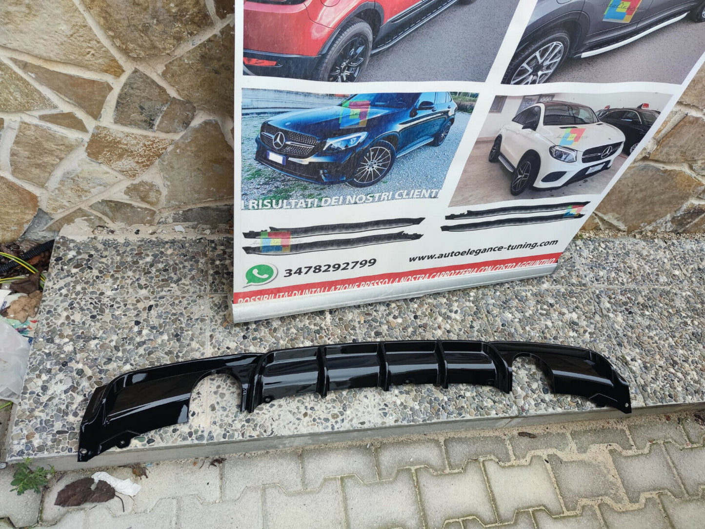 DIFFUSER SUITABLE FOR BMW 3 SERIES F30 F31 MSPORT 1+1 GLOSSY BLACK SPORTY LOOK