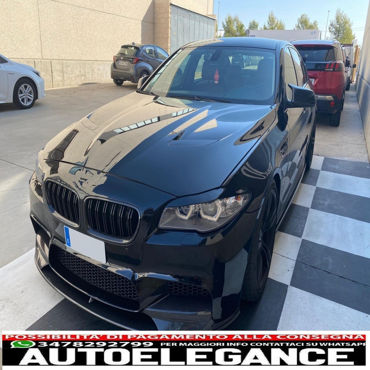 Calotte specchietti adatte per BMW Serie 5 F10 F11 F18 Non LCI (07.2010-2013) Piano Black M Design AUTOELEGANCERICAMBI