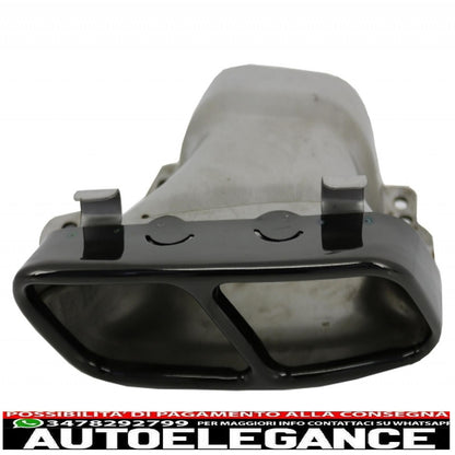 diffusore aria paraurti posteriore con terminali marmitta nero adatto per mercedes w117 cla (2013-2018) restyling cla45 carbon look
