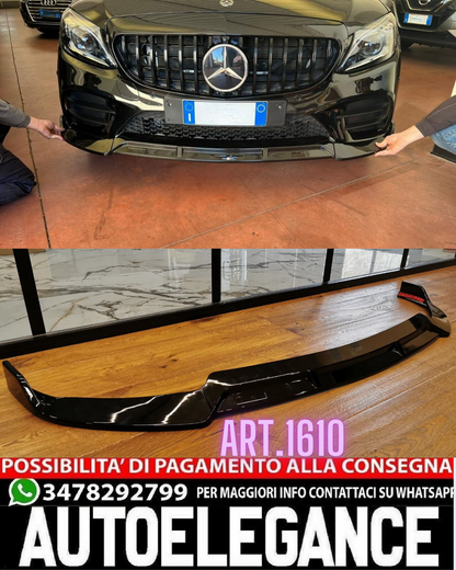 SPLITTER SUITABLE FOR MERCEDES C CLASS W205 2019-2021 AMG LOOK BRABUS GLOSSY BLACK