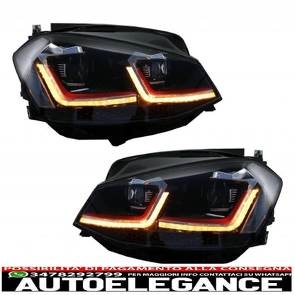 central grille without badge suitable for vw golf 7.5 vii facelift (2017-up) with led headlights dynamic sequential cornering lights gti design 