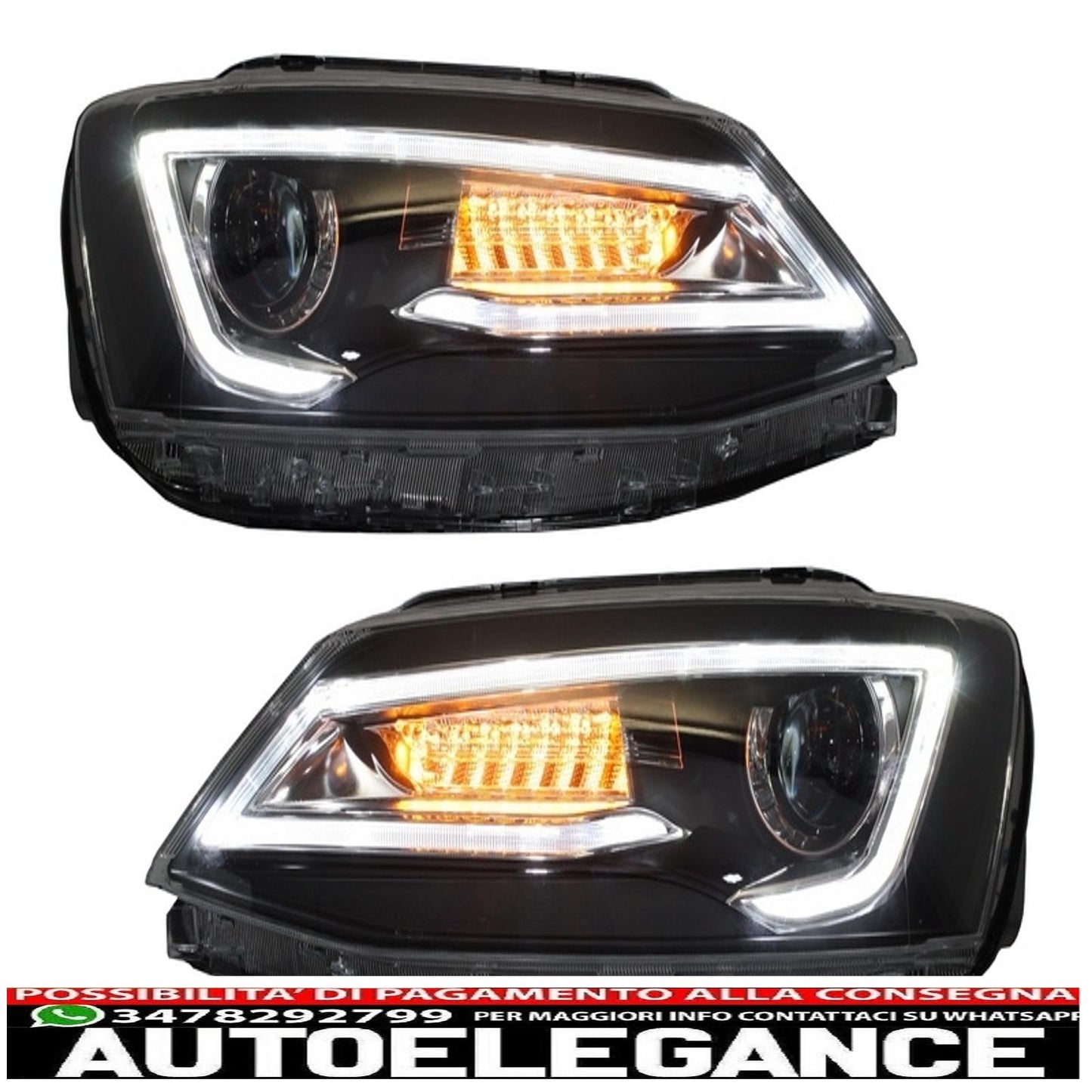 led drl headlights suitable for vw jetta mk6 vi (2011-2017) bi-xenon design dynamic and fluid signals demon look 