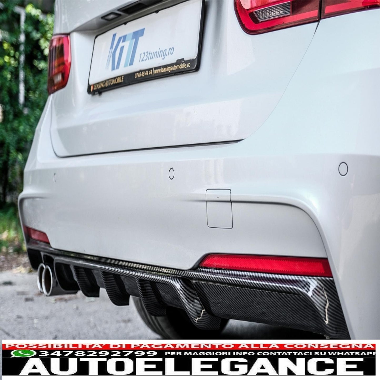 spoiler paraurti posteriore mantovana diffusore in carbonio adatto per bmw serie 3 f30 f31 (2011-up) m design uscita sinistra