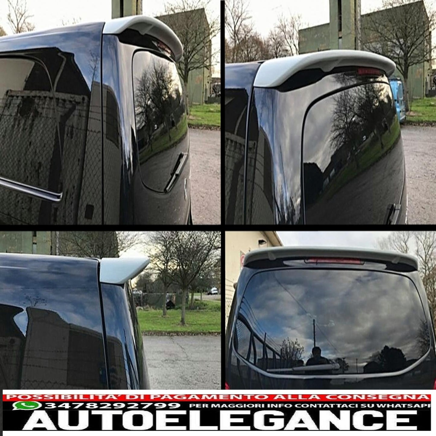 roof spoiler suitable for mercedes v class w447 (2014-up) single door 