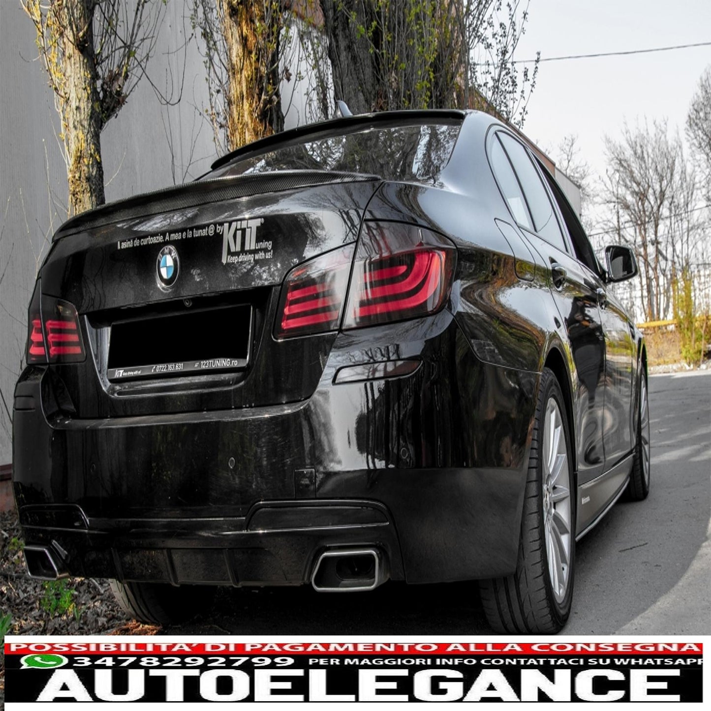 diffusore d'aria a doppia uscita con terminali di scarico adatti per bmw f10 f11 (2011-2017) sport m-performance 550i design
