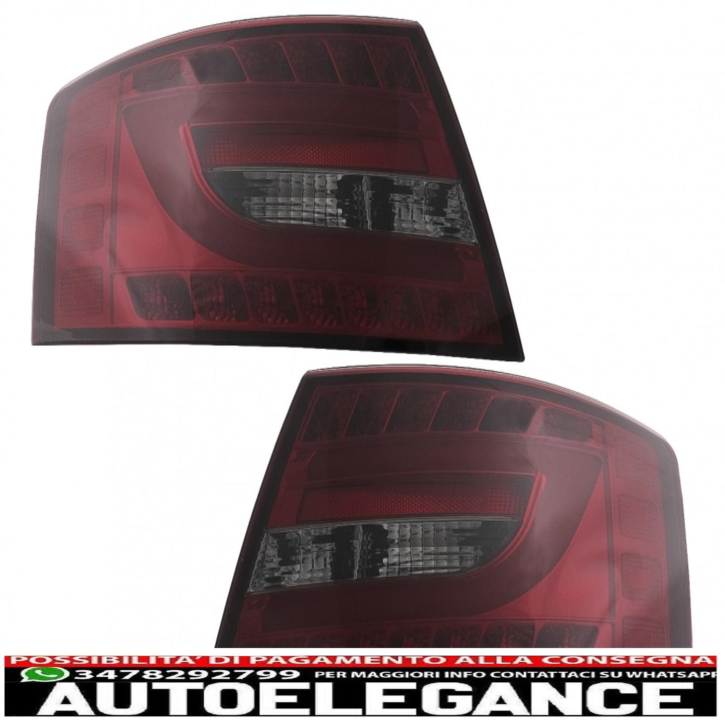 led rear lights suitable for audi a6 c6 4f limousine (04.2004-2008) smoke red 7pin