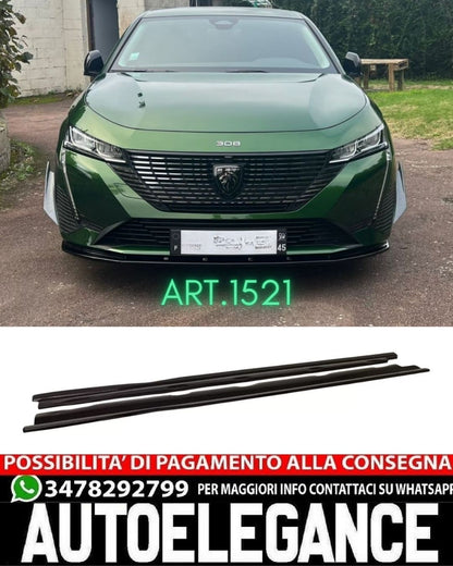 SPLITTER ANTERIORE ADATTO PER PEUGEOT 308 2021+ LOOK NERO LUCIDO DESIGN SPORTIVO