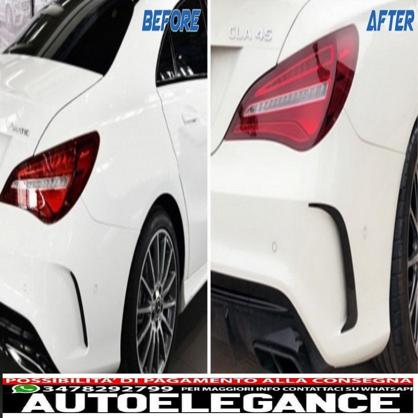 Splitter paraurti posteriore alette prese d'aria laterali canard adatti per mercedes cla w117 c117 x117 (2013-2018) design cla45