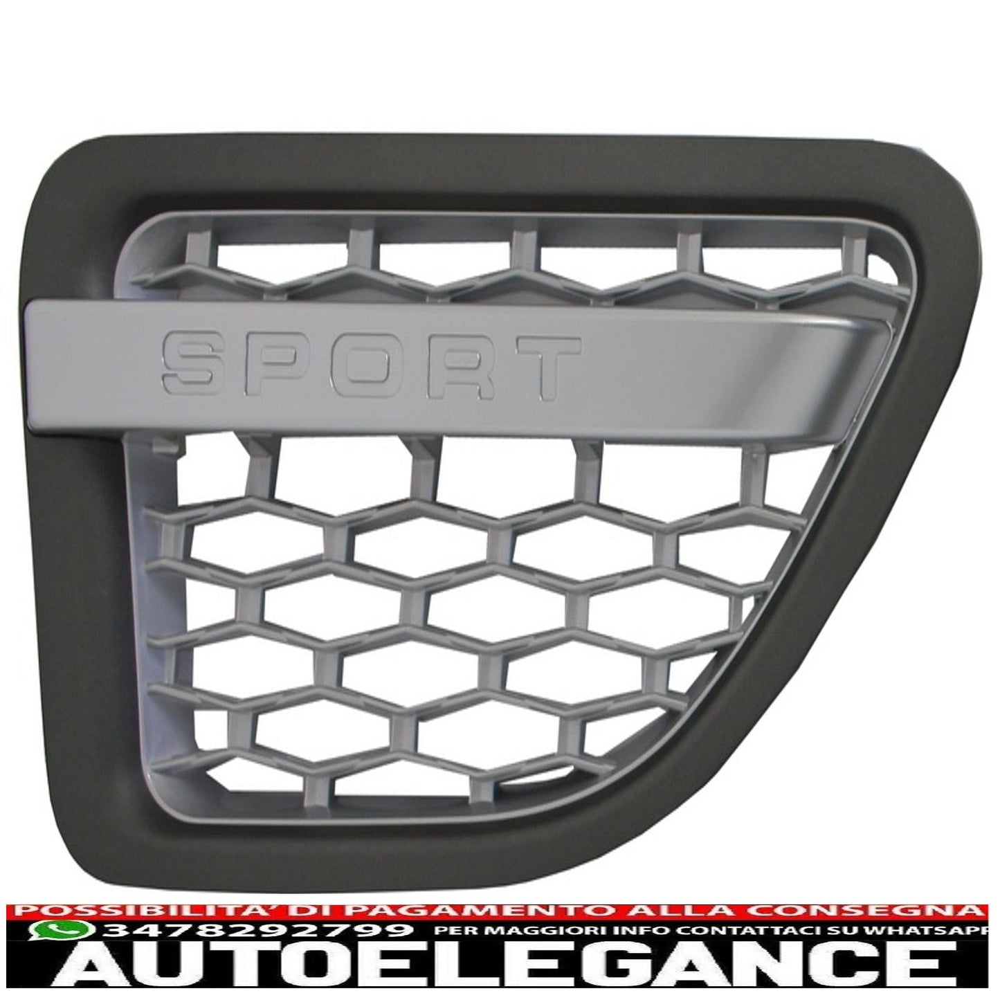 central grille and side vents group suitable for land rover sport l320 (2005-2008) autobiography look silver edition