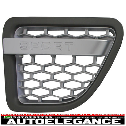 central grille and side vents group suitable for land rover sport l320 (2005-2008) autobiography look silver edition