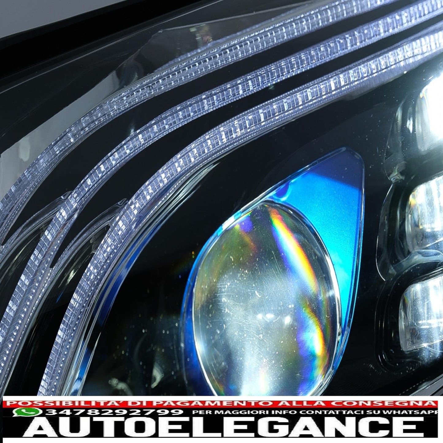 fari anteriori full led adatti per mercedes classe c w205 s205 (2014-2020) design w222 con guida a sinistra