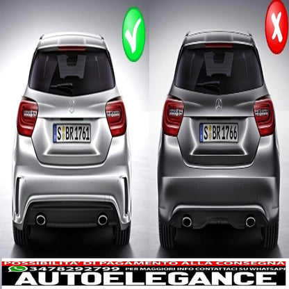 Rear Diffuser and Exhaust Tips Package Suitable for Mercedes A-Class W176 (2012-2018) Sport Pack 