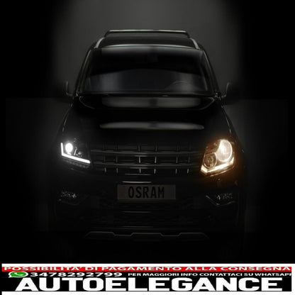 osram ledriving full led headlights suitable for vw amarok (2010-up) black dynamic sequential direction indicators 