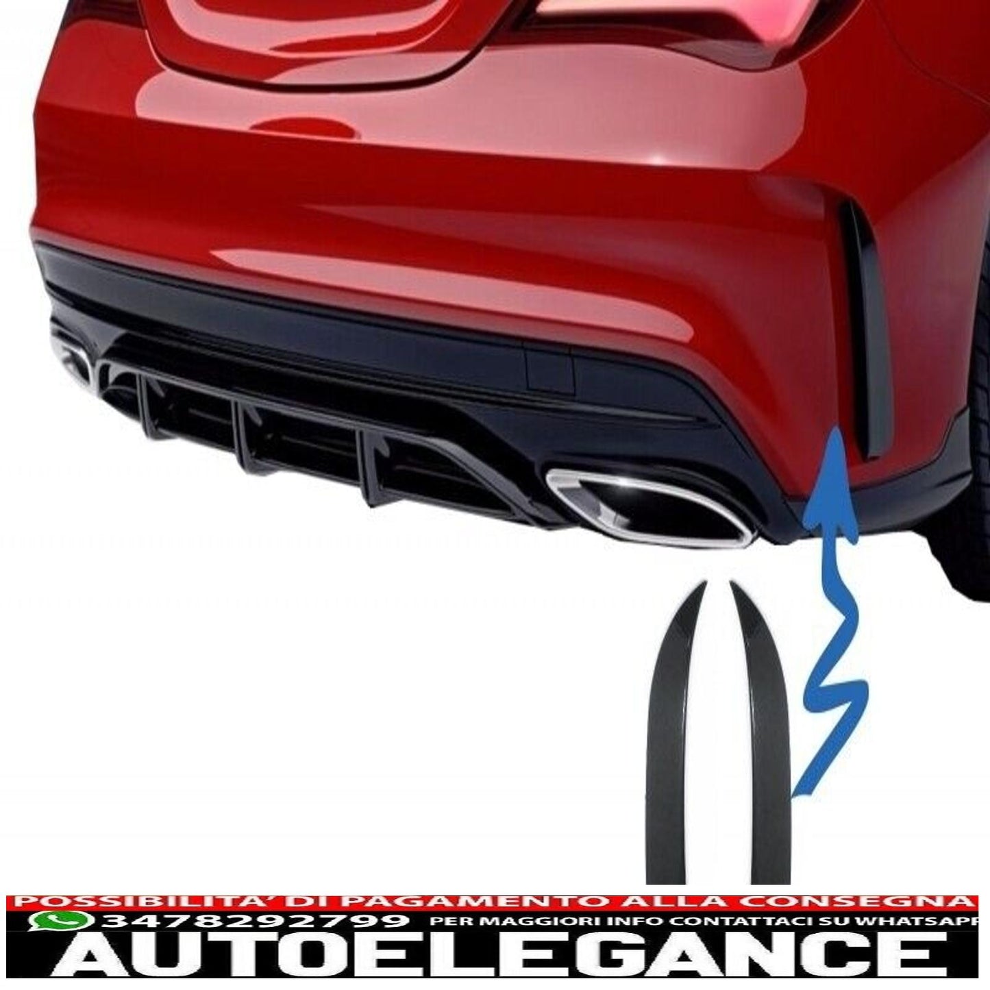 Bumper Splitter Spoiler Mercedes CLA W117 C117 X117 CLA45 Design 