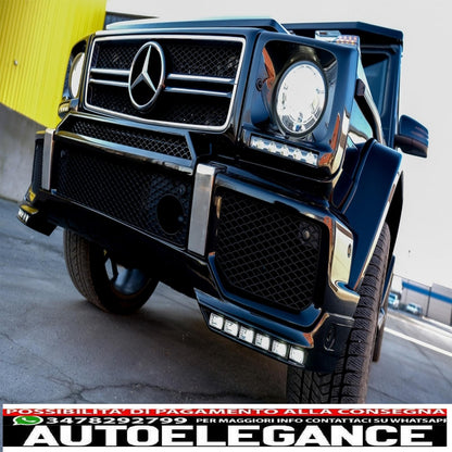 Front bumper spoiler led drl extension suitable for mercedes g class w463 (1989-2017)