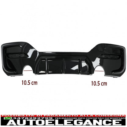 spoiler paraurti posteriore mantovana diffusore doppia uscita singola adatto per bmw serie 1 f20 f21 lci (2015-2019) nero pianoforte