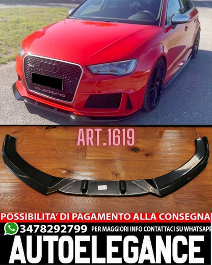 SPLITTER ANTERIORE ADATTO PER AUDI A3 RS3 8V 2012+ LOOK SPORTIVO