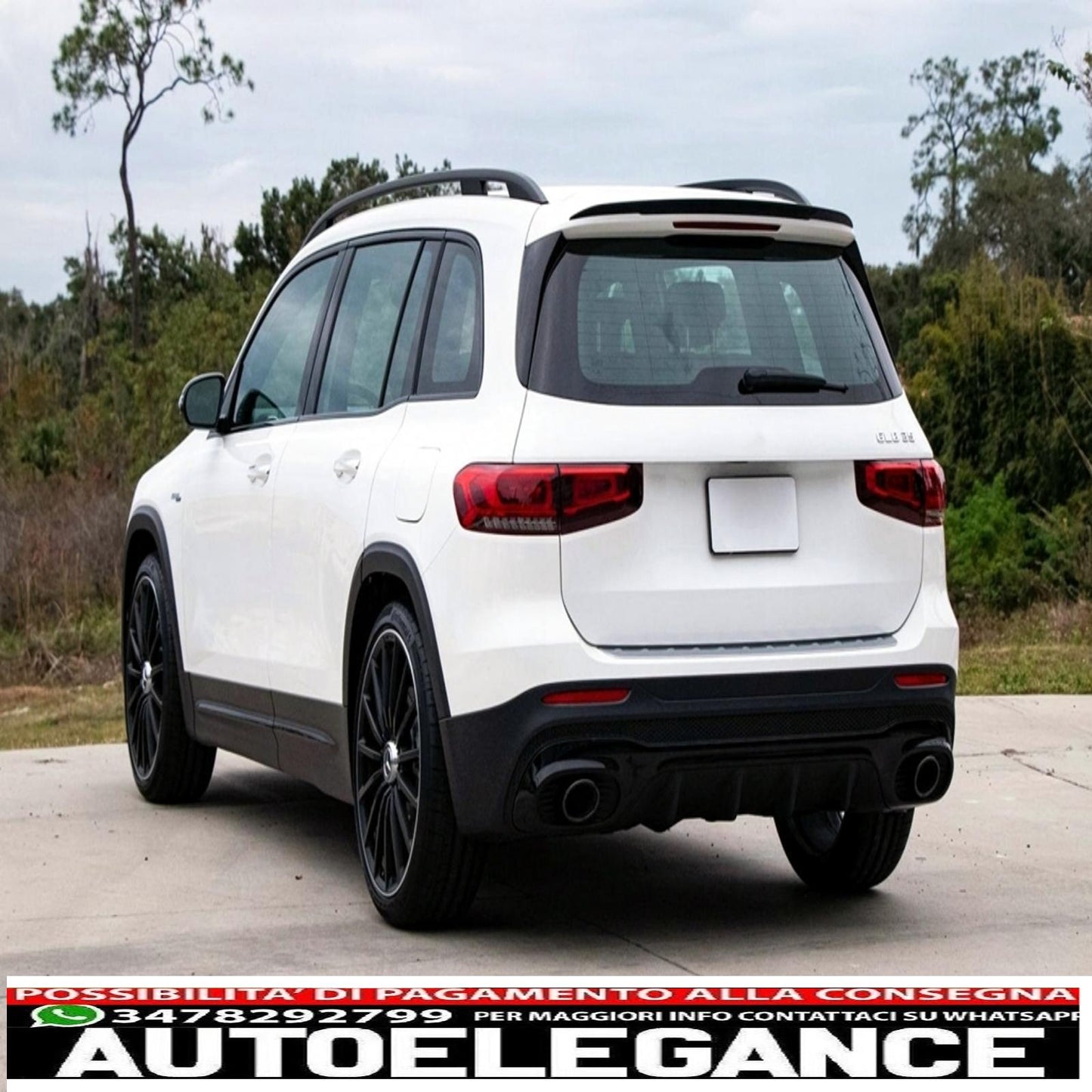 Trunk Lid Spoiler Suitable for Mercedes GLB X247 (2019-up) Piano Black 