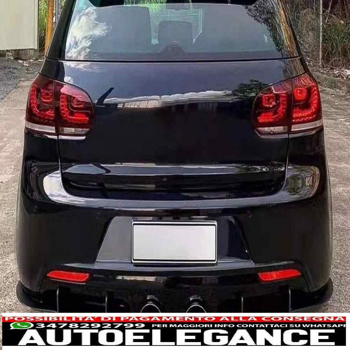 Splitter estensione paraurti posteriore per diffusore aria adatto a vw golf vi 6 r20 (2008-2013) nero