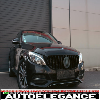 center grille suitable for mercedes c class w205 s205 c205 (2014-2018) gt-r design panamericana black with 360 camera
