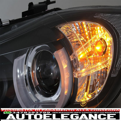 u-led 3d halogen headlights suitable for bmw 3 series e90 limousine e91 touring (03.2005-08.2008) left black