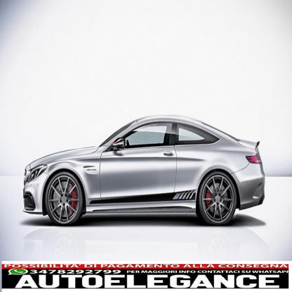 set adesivi decalcomanie laterali e parte superiore del cofano, portellone del tetto e specchio adesivo nero, adatto per mercedes c205 coupé a205 cabriolet (2014-2016) a45 design edition 1