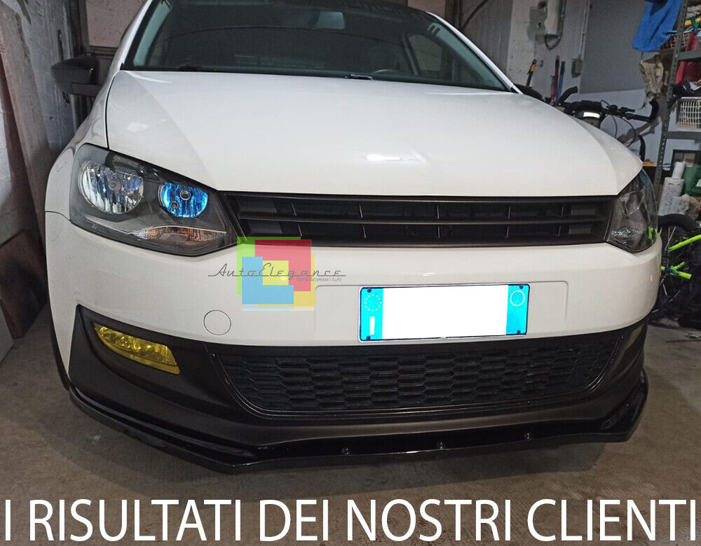 VW POLO 6R 6C 2009+ LIP SPOILER UNDER FRONT BUMPER ABS BLACK