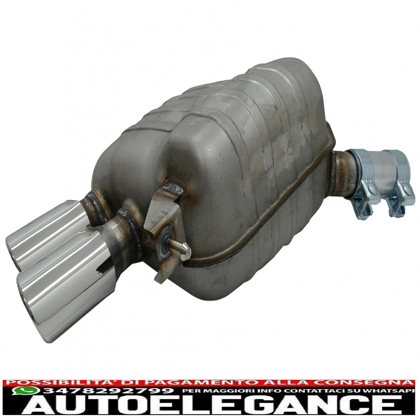 complete exhaust system with double tailpipes suitable for audi q5 8r (11.2008-2016) chrome 