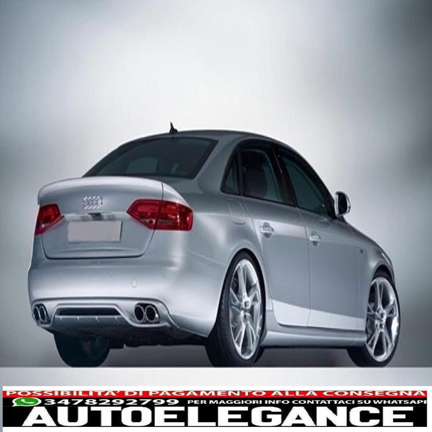 Diffusore mantovana paraurti posteriore adatto per audi a4 b8 berlina pre restyling (2007-2012) ab-design