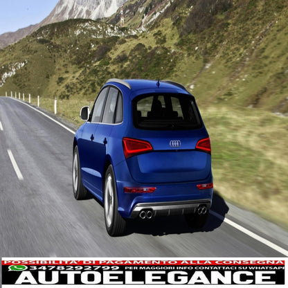 paraurti posteriore spoiler mantovana diffusore doppia uscita adatto per audi q5 8r facelift (2009-2016) paraurti s-line