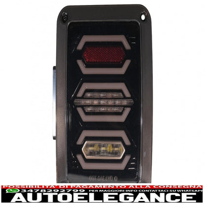 fanali posteriori full led adatti per jeep wrangler jk rubicon (2007-2017) fumè