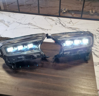 FARI ANTERIORI ADATTI PER FORD RANGER T6 2015-2020 FULL LED DINAMICI LOOK NERO
