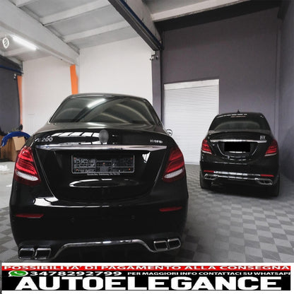 Diffusore d'aria per paraurti posteriore adatto per mercedes classe e w213 s213 standard (2016-2019) e63 design edizione cromata