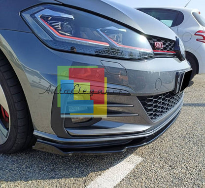 SPLITTER 3 PZ ADATTO PER VW GOLF 7 GOLF 7.5 GTI GTD RLINE NERO LUCIDO