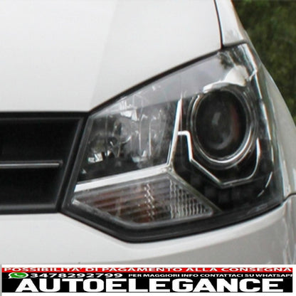 dayline headlights suitable for vw polo 6r 09+ led drl daytime running lights black optics